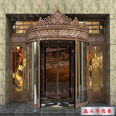 紅古銅酒店不銹鋼旋轉(zhuǎn)門